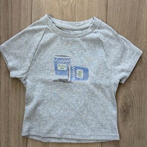 XS Aerie Gray crop top